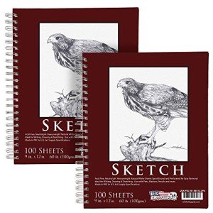 U.S. Art Supply Sketch Book Pad, 2-Pack