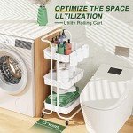 Multifunctional Rolling Art Cart with Hooks & Cups