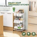 Multifunctional Rolling Art Cart with Hooks & Cups