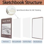 Crehatos 9"x12" Top Spiral Sketch Pad - 100 Sheets