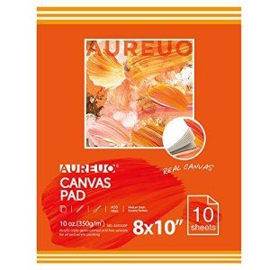 AUREUO 8x10 Canvas Pad - 10 Sheets for Painting