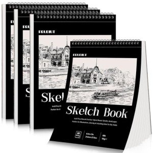 4-Pack Spiral Sketchbooks, 8.5x11 Inch, 30 Sheets