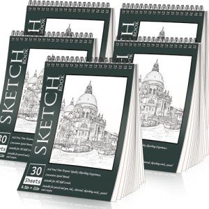 OSIMIG 5-Pack Spiral Bound Sketch Books