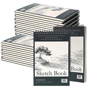 20 Pack Spiral Bound Sketch Pads for Artists