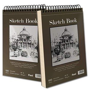 Top Spiral Sketch Pad - 2 Packs, 100 Sheets