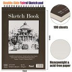 Top Spiral Sketch Pad - 2 Packs, 100 Sheets