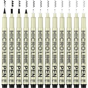 KERIFI 12-Pack Micro Fine Point Ink Pens