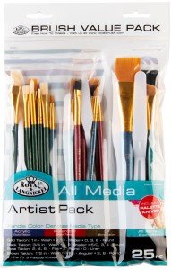 25pc Variety Taklon Brush Set by Royal & Langnickel