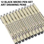 12-Pack Micro Fineliner Art Pens for Drawing