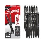 Sharpie S-Gel Pens, Black Ink, 12 Count