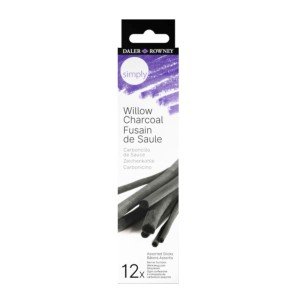 Daler-Rowney Simply Willow Charcoal Set, Black, 12 Piece