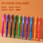 ParKoo Fine Point Retractable Gel Pen Set - 10 Pack