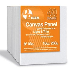 40 Pack of 8x10 Canvas Painting Boards