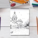 Crehatos 9"x12" Top Spiral Sketch Pad - 100 Sheets