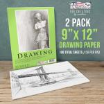 Premium 9" x 12" Drawing Paper Pad - 2 Pack