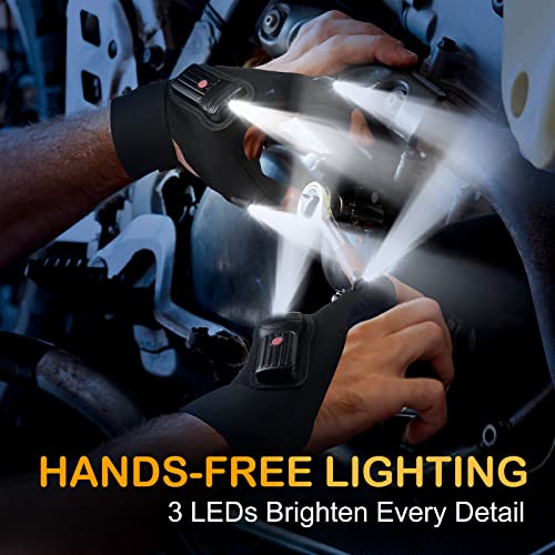 LED Flashlight Gloves for Camping, Hunting, Fishing - Men's Gadgets