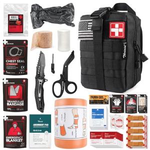 THRIAID Tactical Survival First Aid Kit Black