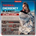 Mylar Emergency Blankets 4-Pack for Survival