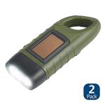 Simpeak 2-Pack Hand Crank Solar LED Flashlights