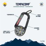 Ball Compass and Thermometer Carabiner for Adventures