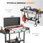 ROVSUN 2 Burner Outdoor Propane Stove with Griddle