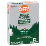 OFF! Deep Woods Insect Repellent Wipes, 12 Pack