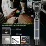 Solar Rechargeable Tactical Flashlight with Multiple Functions
