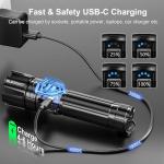 High-Intensity Rechargeable LED Flashlight 20,000 Lumens