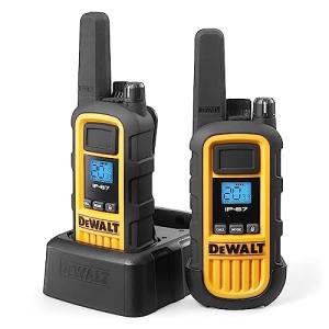 DEWALT Long-Range Waterproof Walkie Talkies, 2 Pack