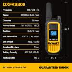 DEWALT Long-Range Waterproof Walkie Talkies, 2 Pack