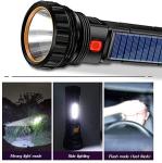 2-Pack Solar Rechargeable 1000 Lumens LED Flashlight