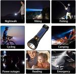 2-Pack Solar Rechargeable 1000 Lumens LED Flashlight