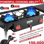 Bestfire 2-Burner Camping Stove with Auto Ignition