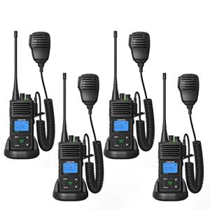 Long Range 4-Pack Walkie Talkies with Shoulder Mic