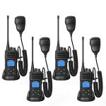 Long Range 4-Pack Walkie Talkies with Shoulder Mic
