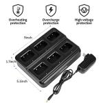 pxton walkie talkies for Adults Long Range with Upgraded Earpiece,radios walkie talkies Rechargeable Portable Two Way Radios with 6 Way Multi Gang Charger and Li-ion Battery (6 Pack)