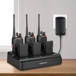 pxton walkie talkies for Adults Long Range with Upgraded Earpiece,radios walkie talkies Rechargeable Portable Two Way Radios with 6 Way Multi Gang Charger and Li-ion Battery (6 Pack)