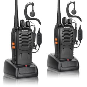 Long-Range Rechargeable Walkie Talkies with Earpieces