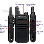 Retevis RT22 Long Range Walkie Talkies with Earpiece