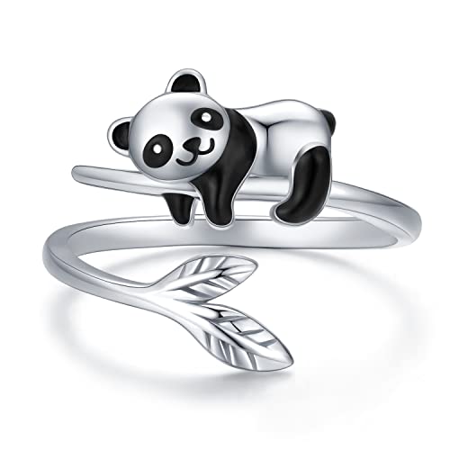 Panda Adjustable Ring: Sterling Silver Graduation Gifts