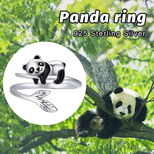 Panda Adjustable Ring: Sterling Silver Graduation Gifts