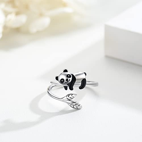 Panda Adjustable Ring: Sterling Silver Graduation Gifts