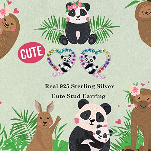 925 Sterling Silver Hypoallergenic Panda Stud Earrings