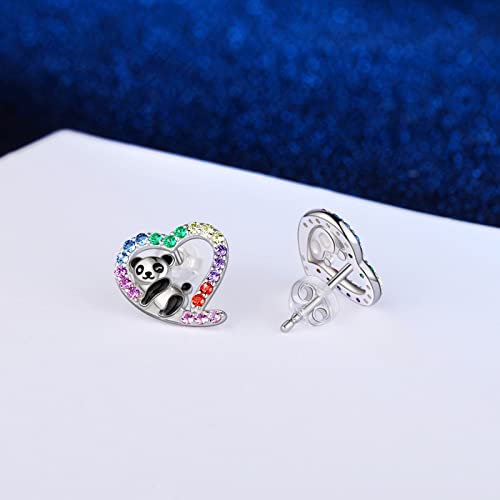 925 Sterling Silver Hypoallergenic Panda Stud Earrings