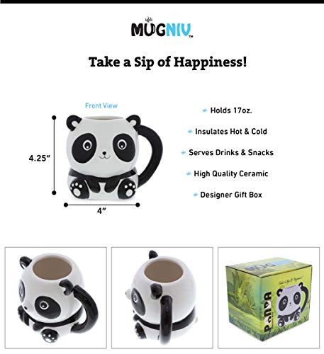 Cute Ceramic Panda Coffee Mug - 17 oz