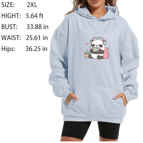 Cute Panda Oversized Hoodies - Kawaii Cartoon Sweatshirt