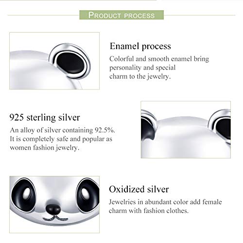 Sterling Silver Cute Panda Bear Earrings for Women/Girls