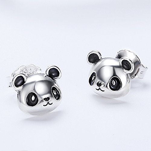 Sterling Silver Cute Panda Bear Earrings for Women/Girls