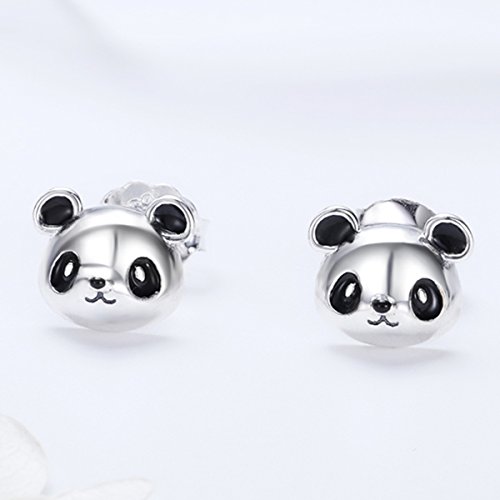 Sterling Silver Cute Panda Bear Earrings for Women/Girls