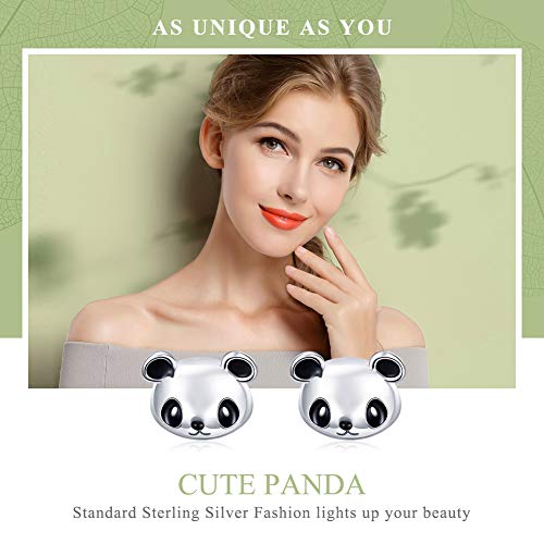 Sterling Silver Cute Panda Bear Earrings for Women/Girls
